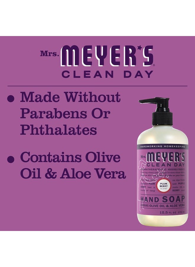 Mrs. Meyer's Clean Day Liquid Hand Soap, Cruelty Free and Biodegradable Formula, Plum Berry Scent, 12.5 oz- Pack of 3  - Image 4