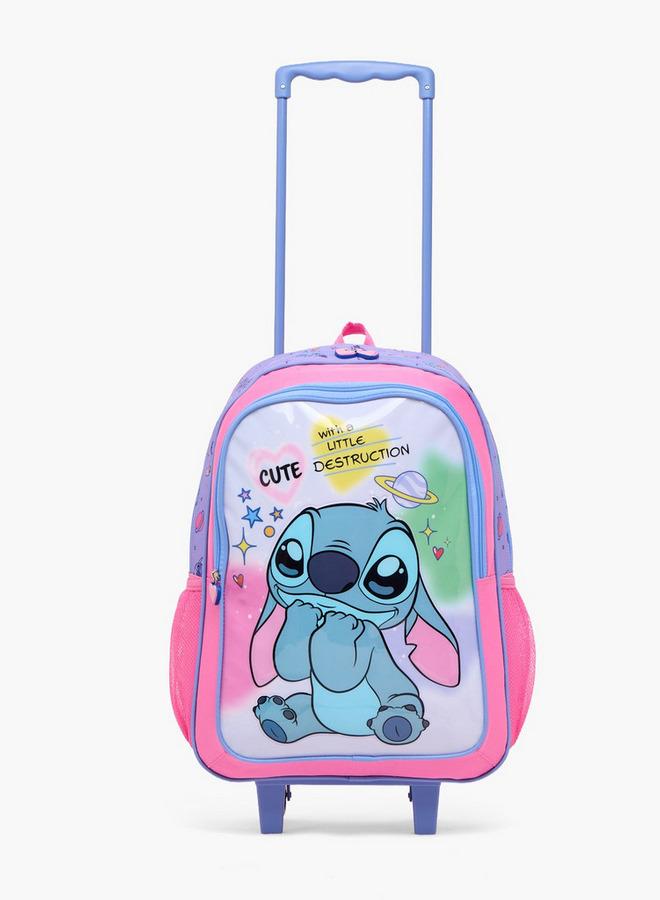 Disney Stitch 5-Piece School Trolley Bag Set For Kids 13+ Years With Lunch Box And Bottle - Image 3