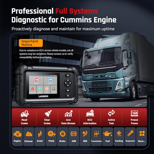 Launch LAUNCH Elite HD-V Heavy Duty Truck Scanner for Volvo, All System Active Test Diesel Diagnostic Tool, All Calibration/Reset Services Scan Tool for Diesel Vehicle of Volvo, 4-in-1 Live Graph Data - Image 5