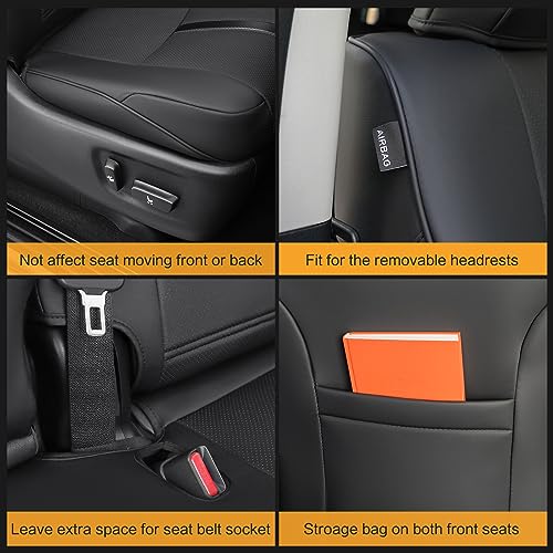 CarQiWireless Custom Fit for Toyota 4runner Seat Covers 2011-2024, (2-Row-Model,5 Seats Only) Full Set Full Coverage Waterproof Leather Seat Covers for Toyota 4runner Accessories 2024 2023 2022 2021 2020 2019-2011 - Image 4
