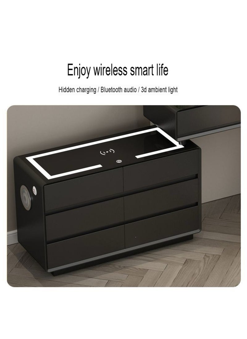 AWD Vanity Table Smart Dressing Table with Mirror and Chair Makeup Table for Bedroom Ample Storage Drawers Smart Features Wireless Charging Speaker LED Light.  - Image 4