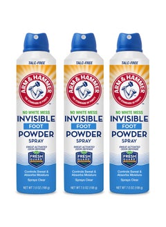 Arm & Hammer Arm & Hammer Invisible Foot Powder Spray, Clear Talc-Free Foot Odor & Sweat Control, Foot Spray Odor Eliminator Spray, Foot Odor Eliminator For Men & Women, Foot Odor Spray, 7 Oz (3 Pack) 