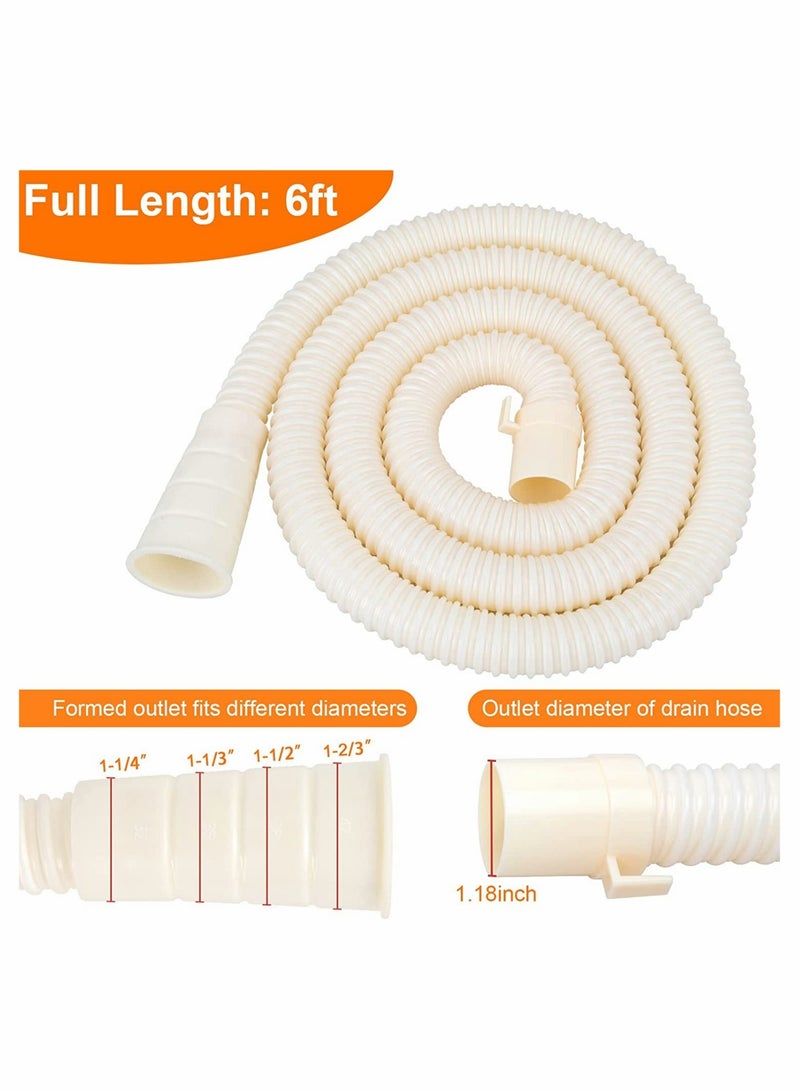 KASTWAVE مجموعة تمديد خرطوم التصريف لغسالة الملابس، تناسب جميع خراطيم التصريف، 2م مع محول تمديد ومشابك خرطوم، 2 قطعة - Image 5