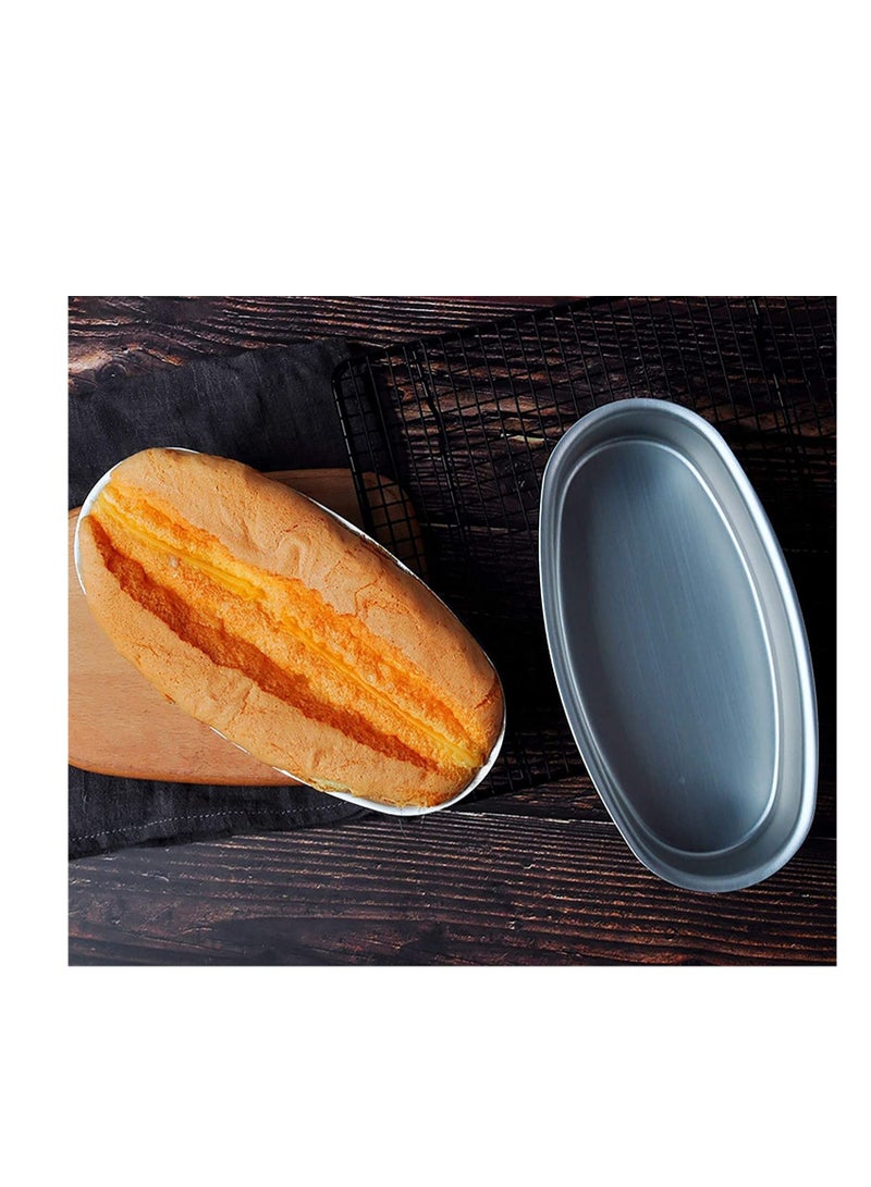 Nonstick Pan Bakeware, Oval Shape Aluminum Metal Baking Tray, Mold Easy-Demoulding and Easy Operation Cheese Cake Making Molds for Breads, Cakes and Lasagna for Home, Kitchen, Bakery - Image 4