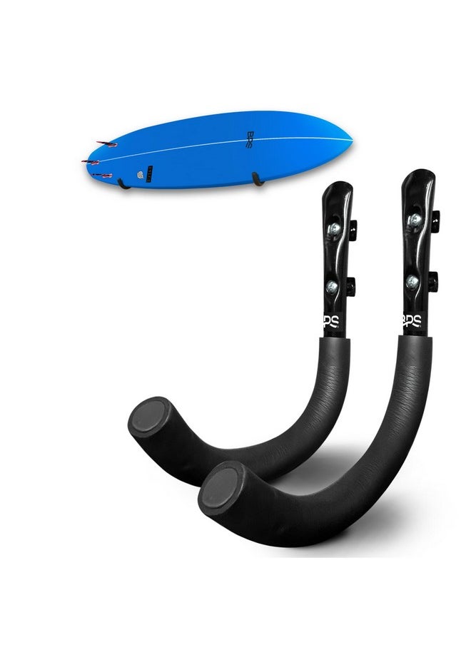BPS Surfboard Wall Rack - Marine Grade Stainless Steel Soft Padding - Protection Board'S Rail Home Garage - Easy Install Surf Board Wall Rack (2.0)  - Image 1