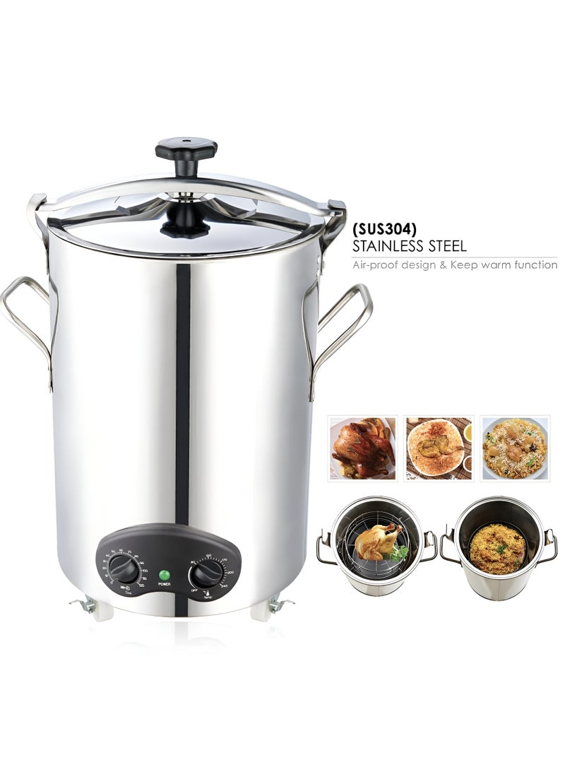 Generic 50L Multi-Function Electric Mandi Maker – Stainless Steel Rice Cooker & Slow Cooker with Adjustable Temperature & Timer, Portable Large Capacity Cooker for Biryani, Mandi Rice, Home & Commercial Use  - Image 1
