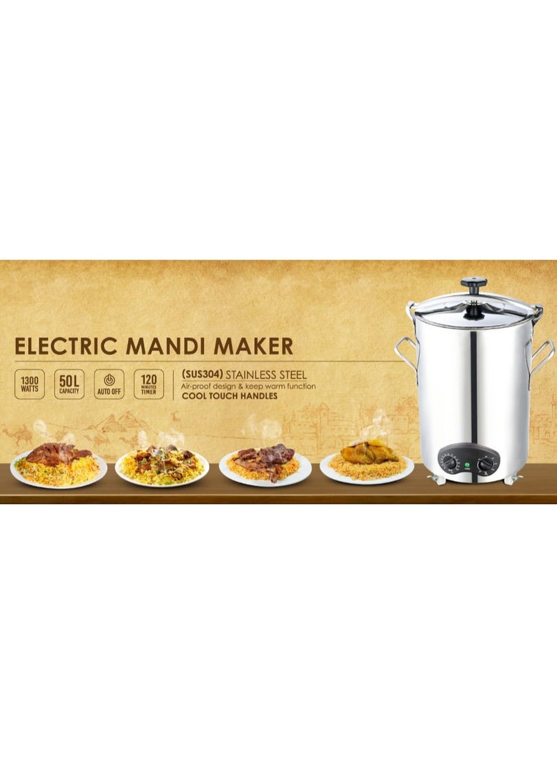 Generic 50L Multi-Function Electric Mandi Maker – Stainless Steel Rice Cooker & Slow Cooker with Adjustable Temperature & Timer, Portable Large Capacity Cooker for Biryani, Mandi Rice, Home & Commercial Use  - Image 5