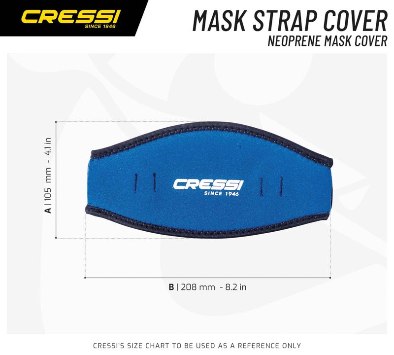 Cressi Neoprene Mask Strap Cover, Blue - Image 2