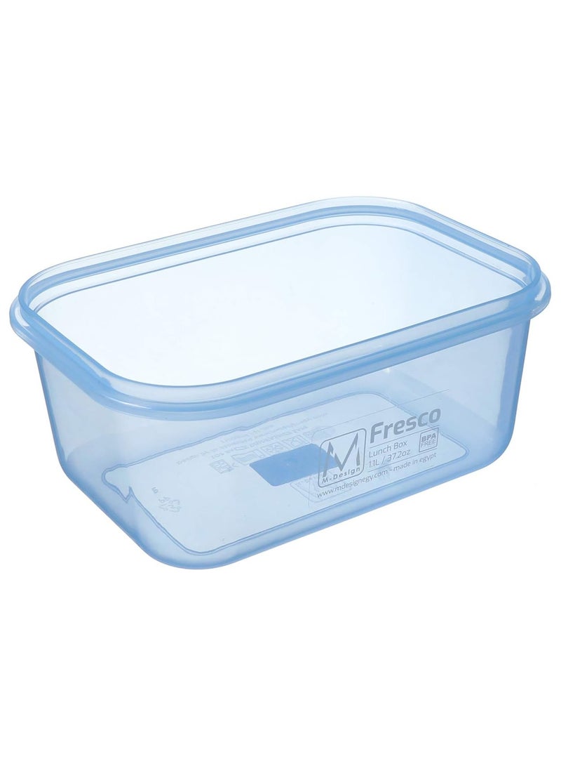 M-Design 1.6 L Lunch Box with Tray - Blue - Blue Clips - Image 4