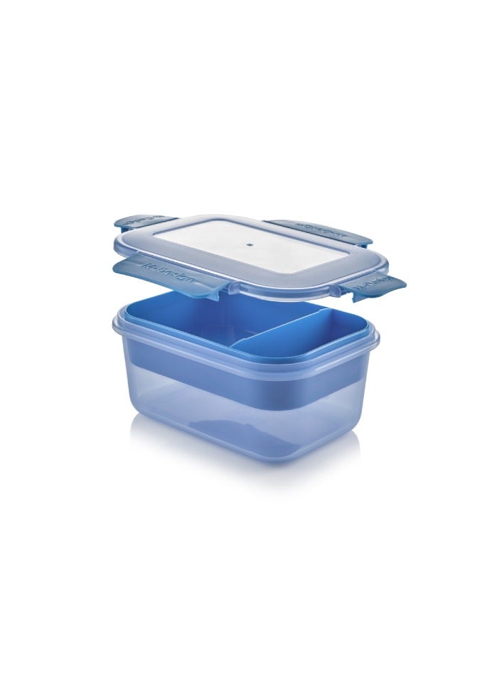M-Design 1.6 L Lunch Box with Tray - Blue - Blue Clips - Image 5