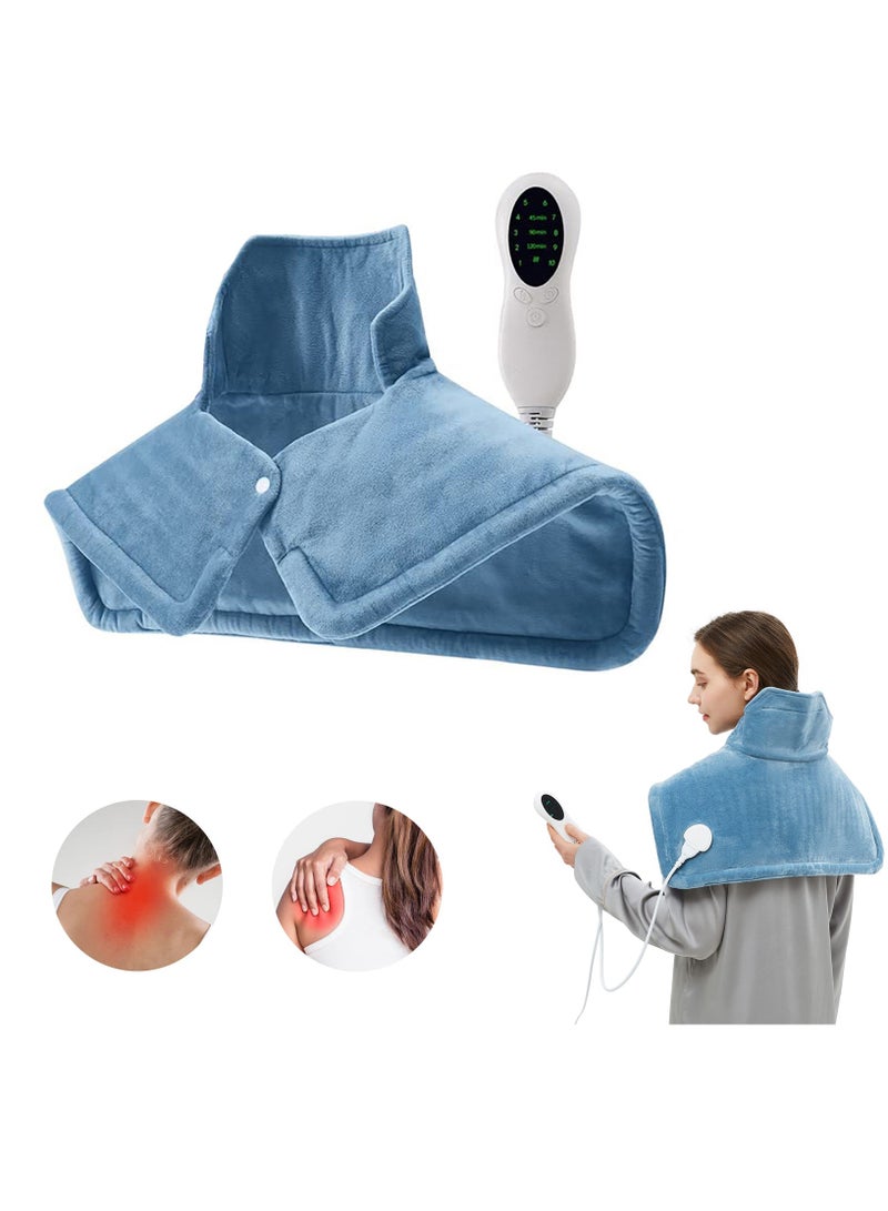 Excefore Weighted Heating Pad for Neck and Shoulders Relax, Large Neck Heating Pad for Neck Shoulder Pain Relief, 10 Heat Settings, 3 Timer Settings Auto-Off, Gifts for Women Men Mom Dad 17"x23" - Image 1