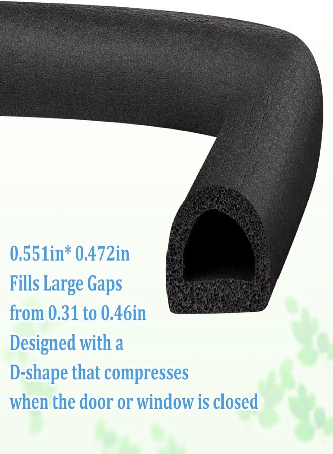 19.7Feet D-type Weather Stripping Door Seal, Self-Adhesive Seals for Door Window Gap, Soundproofing, Insulation Strip, Door Sealers for Door Frame - Image 2