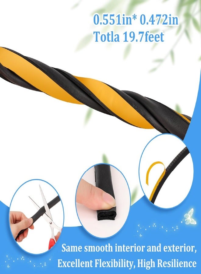 19.7Feet D-type Weather Stripping Door Seal, Self-Adhesive Seals for Door Window Gap, Soundproofing, Insulation Strip, Door Sealers for Door Frame - Image 3