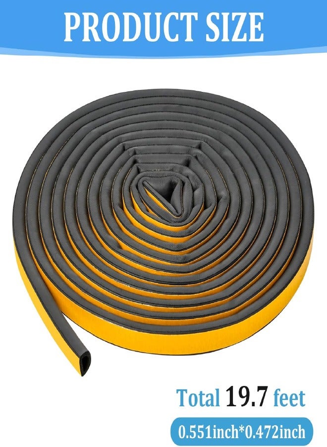 19.7Feet D-type Weather Stripping Door Seal, Self-Adhesive Seals for Door Window Gap, Soundproofing, Insulation Strip, Door Sealers for Door Frame - Image 5