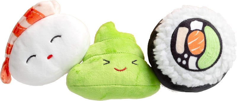 Pearhead Sushi Pet Toys Plush Squeaky Dog Toy Set - Set of 3 - Image 1