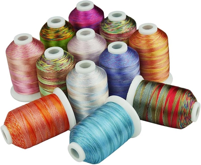 طقم خيوط التطريز 12 لفة بألوان متنوعة لمشاريع التطريز المتقاطع والخياطة واللحف والحرف اليدوية - Image 4