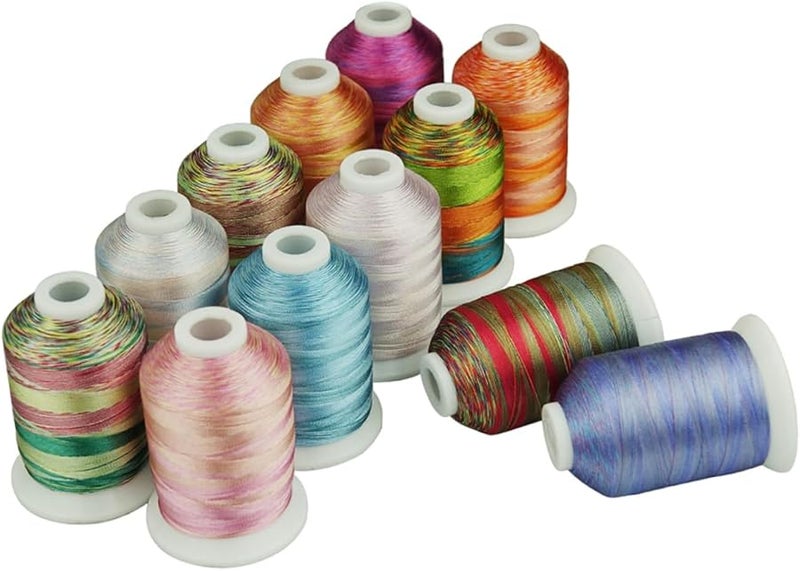 طقم خيوط التطريز 12 لفة بألوان متنوعة لمشاريع التطريز المتقاطع والخياطة واللحف والحرف اليدوية - Image 5