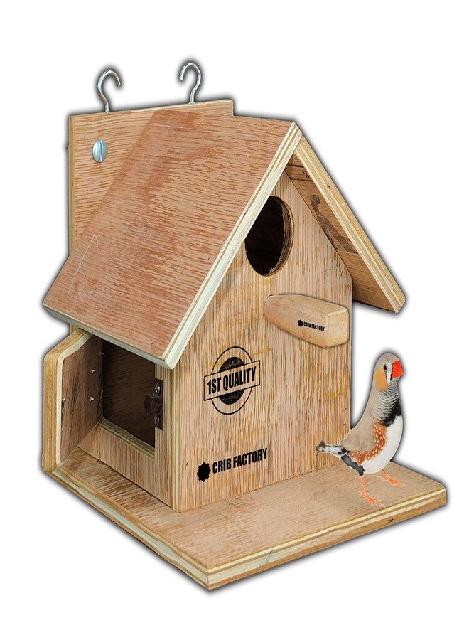 Crib factory Strong Breeding Box for All Finches | HIGH QULITY Plywood | for Star Finch, Zebra Finch, Bengalese Finches - Image 1