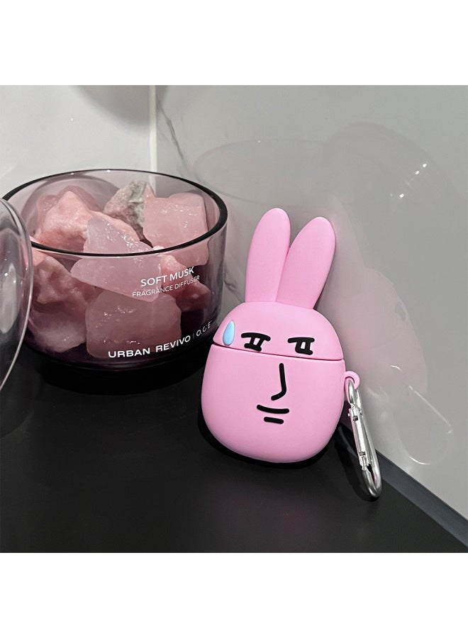Loquat Japanese And Korean Funny Sweating Rabbit Suitable For AirPods 4Th Generation Pro2 For AppleWireless Bluetooth Headphone Case 1/2/3 Silicone-Color:Pink Sweat Rabbit Headphone Cover-Model:airpods 3  - Image 2