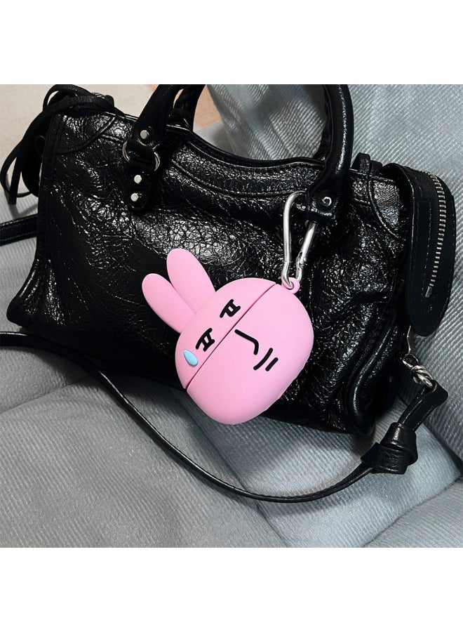 Loquat Japanese And Korean Funny Sweating Rabbit Suitable For AirPods 4Th Generation Pro2 For AppleWireless Bluetooth Headphone Case 1/2/3 Silicone-Color:Pink Sweat Rabbit Headphone Cover-Model:airpods 3  - Image 3