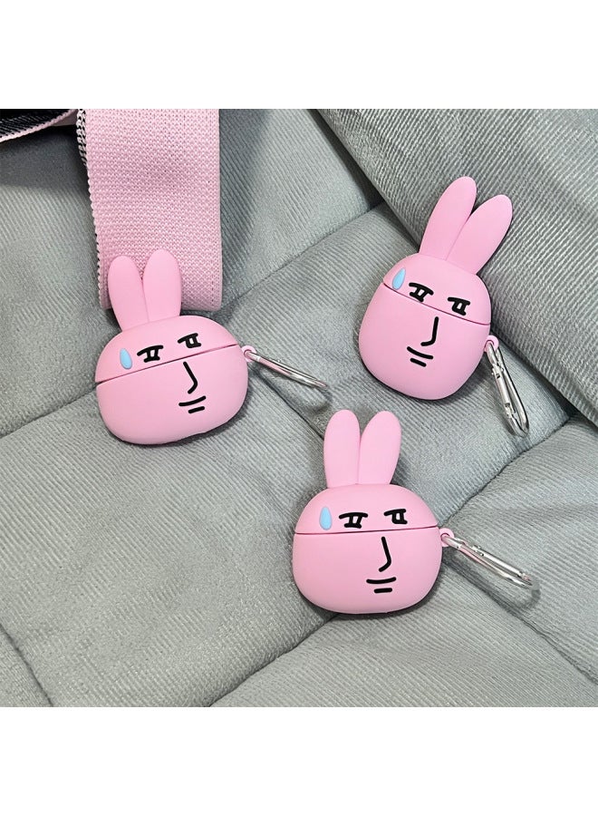 Loquat Japanese And Korean Funny Sweating Rabbit Suitable For AirPods 4Th Generation Pro2 For AppleWireless Bluetooth Headphone Case 1/2/3 Silicone-Color:Pink Sweat Rabbit Headphone Cover-Model:airpods 3  - Image 4