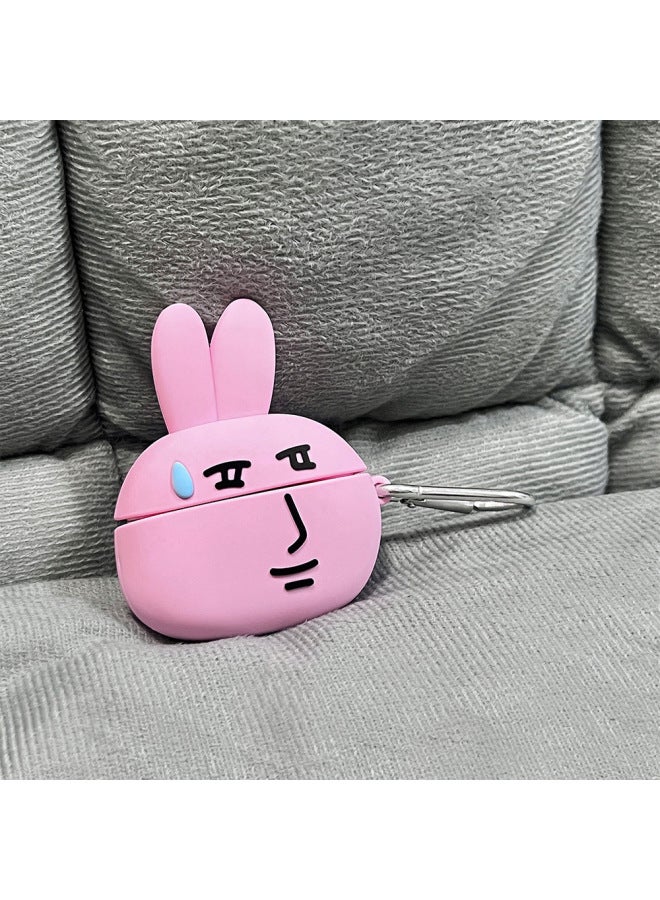 Loquat Japanese And Korean Funny Sweating Rabbit Suitable For AirPods 4Th Generation Pro2 For AppleWireless Bluetooth Headphone Case 1/2/3 Silicone-Color:Pink Sweat Rabbit Headphone Cover-Model:airpods 3  - Image 1