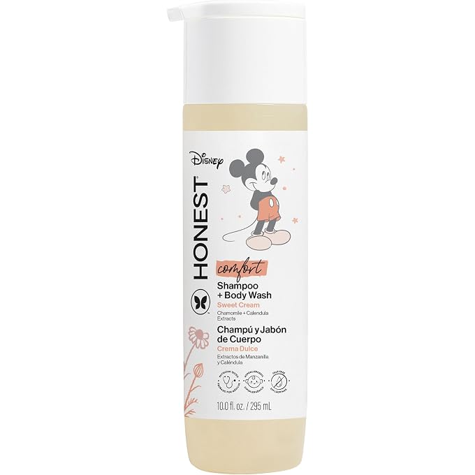 STRBOXONG The Honest Company 2-in-1 Cleansing Shampoo Body Wash, Gentle Enough for Baby Dermatologist Tested Tear-free Hypoallergenic Disneys Mickey Mouse Comfort Sweet Cream 10 fl oz - Image 1