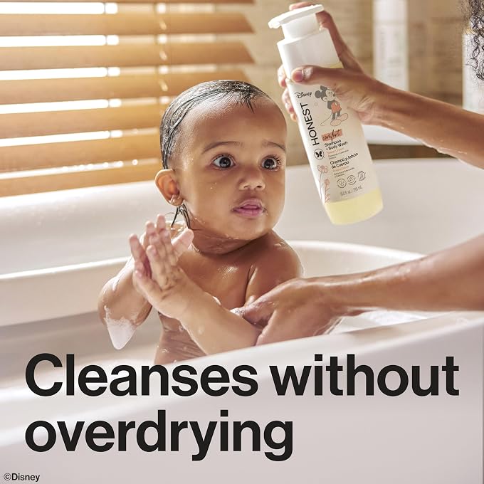 STRBOXONG The Honest Company 2-in-1 Cleansing Shampoo Body Wash, Gentle Enough for Baby Dermatologist Tested Tear-free Hypoallergenic Disneys Mickey Mouse Comfort Sweet Cream 10 fl oz - Image 3