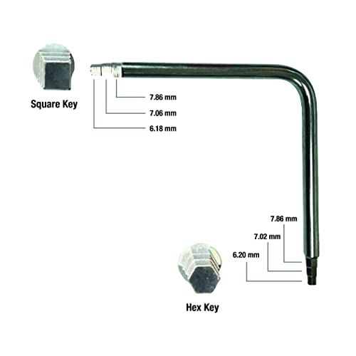 Danco Faucet Seat Wrench, Two-Sided 6-Step Bibb Wrench, 3 Tapered Square and Hex Key Ends, (80439) - Image 2