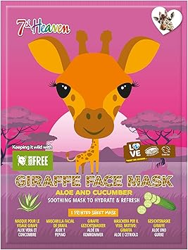 7th Heaven Born Free Giraffe Face Mask Enriched with Cucumber and Aloe Vera - Image 1