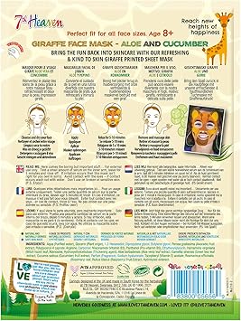 7th Heaven Born Free Giraffe Face Mask Enriched with Cucumber and Aloe Vera - Image 2