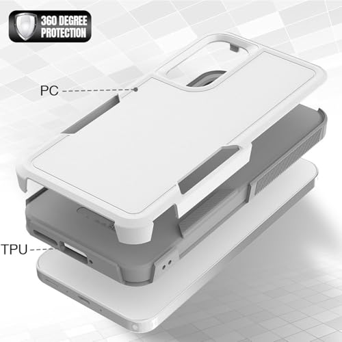 KARWAN Shockproof Back Case Cover Compatible with Samsung Galaxy S24/ S25 Plus, Heavy Duty Case with 360 Degree Camera Protection, Dual Layer Rugged Bumper Protection Cover with Matte Finish (White) - Image 4
