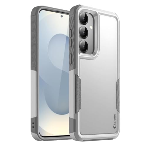KARWAN Shockproof Back Case Cover Compatible with Samsung Galaxy S24/ S25 Plus, Heavy Duty Case with 360 Degree Camera Protection, Dual Layer Rugged Bumper Protection Cover with Matte Finish (White) - Image 1