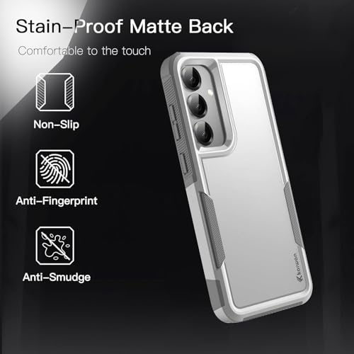 KARWAN Shockproof Back Case Cover Compatible with Samsung Galaxy S24/ S25 Plus, Heavy Duty Case with 360 Degree Camera Protection, Dual Layer Rugged Bumper Protection Cover with Matte Finish (White) - Image 2