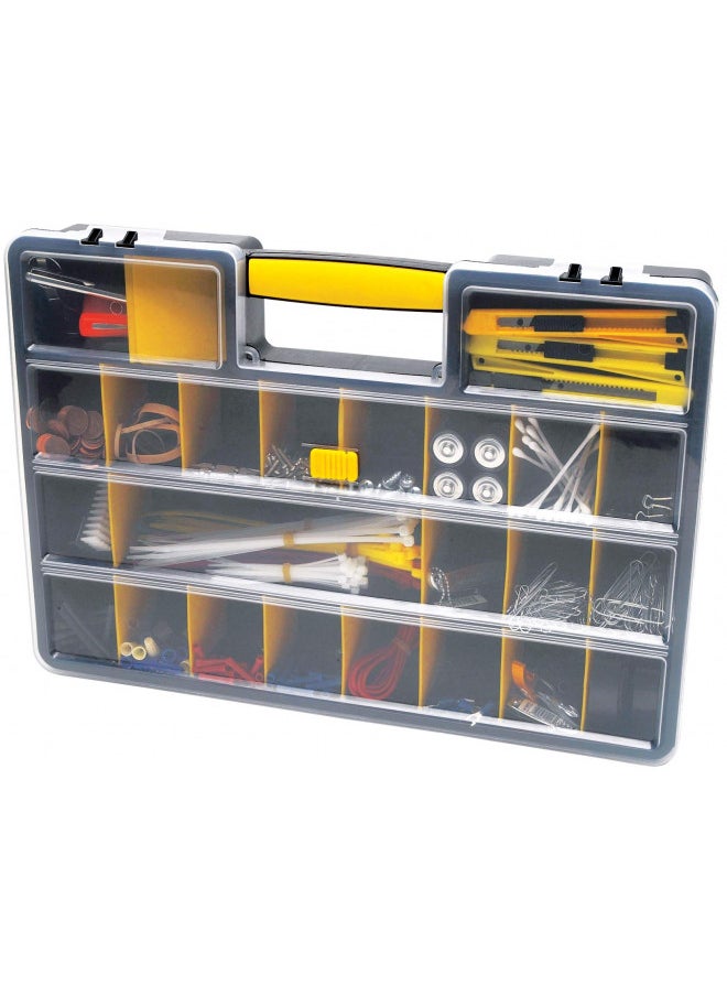 Performance Tool Performance Tool W54037 26 Adjustable Compartment Hardware Organizer Box With Dividers - Durable Plastic Screw Organizer For Nuts, Bolts, Screws, Nails, and Small Hardware 