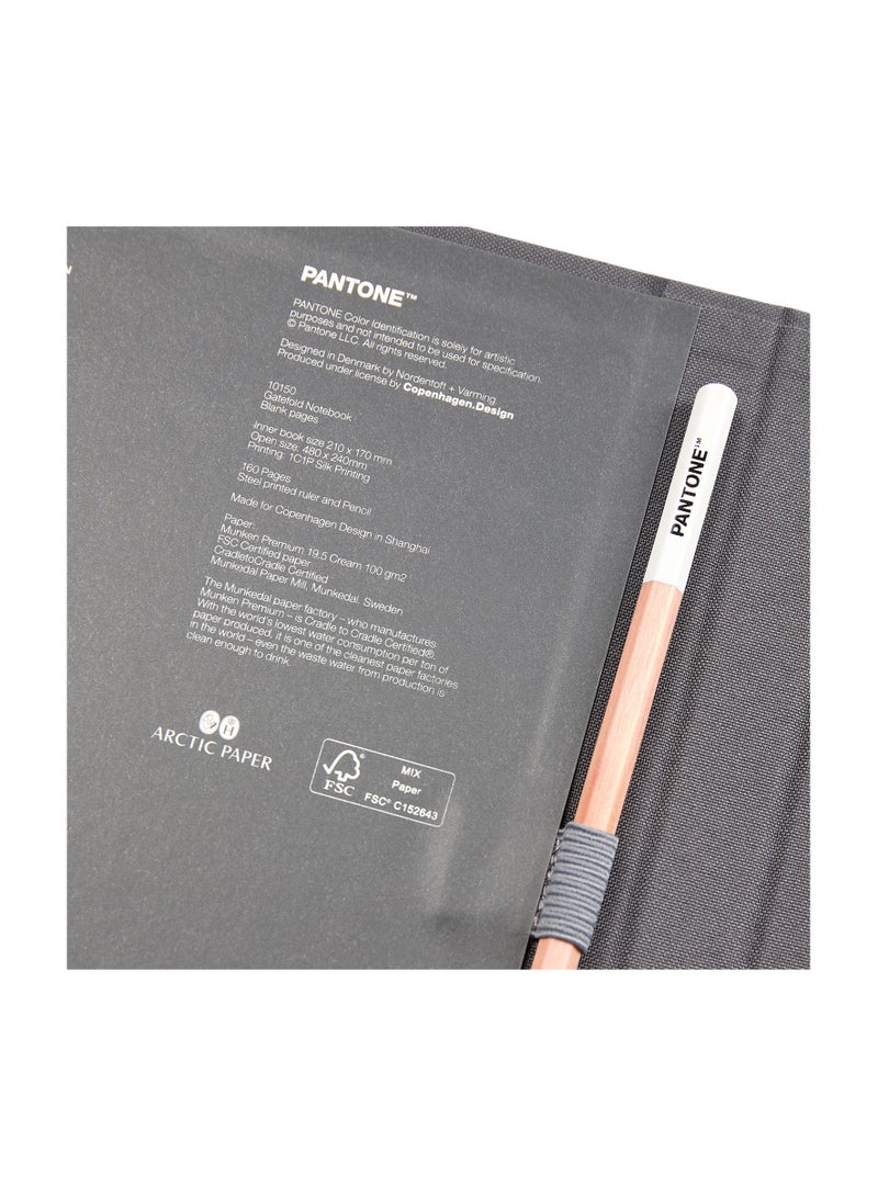 Pantone Creative Unlined Notebook with Pencil – Ideal for Ideas & Doodles – Grey - Image 2