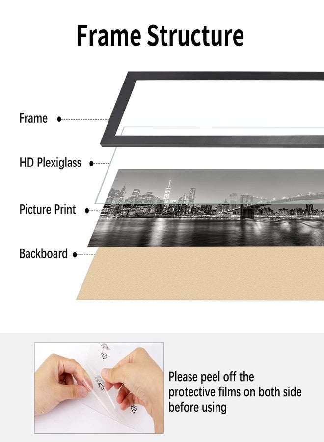 Annecy 12x24 Picture Frame Black（1 Pack）, Panoramic Picture Frame for Wall or Desktop Decoration, Classic Black Minimalist Style Suitable for Decorating Houses, Offices, Hotels - Image 3