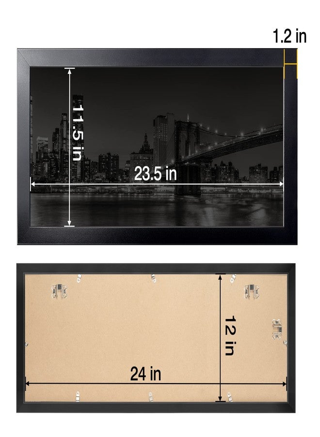 Annecy 12x24 Picture Frame Black（1 Pack）, Panoramic Picture Frame for Wall or Desktop Decoration, Classic Black Minimalist Style Suitable for Decorating Houses, Offices, Hotels - Image 2