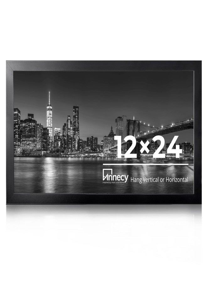 Annecy 12x24 Picture Frame Black（1 Pack）, Panoramic Picture Frame for Wall or Desktop Decoration, Classic Black Minimalist Style Suitable for Decorating Houses, Offices, Hotels - Image 1
