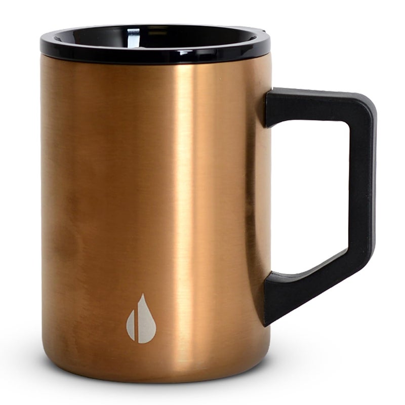 Elemental Insulated Coffee Mug - Triple-Wall Stainless Steel Summit Travel Cup for Hot and Cold Drinks - Thermal Coffee Mug with Lid and Handle for Camping, Office & Travel 16oz - Copper - Image 1