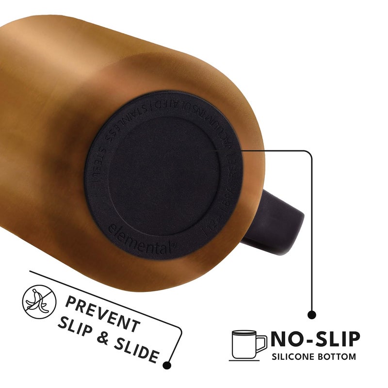Elemental Insulated Coffee Mug - Triple-Wall Stainless Steel Summit Travel Cup for Hot and Cold Drinks - Thermal Coffee Mug with Lid and Handle for Camping, Office & Travel 16oz - Copper - Image 4