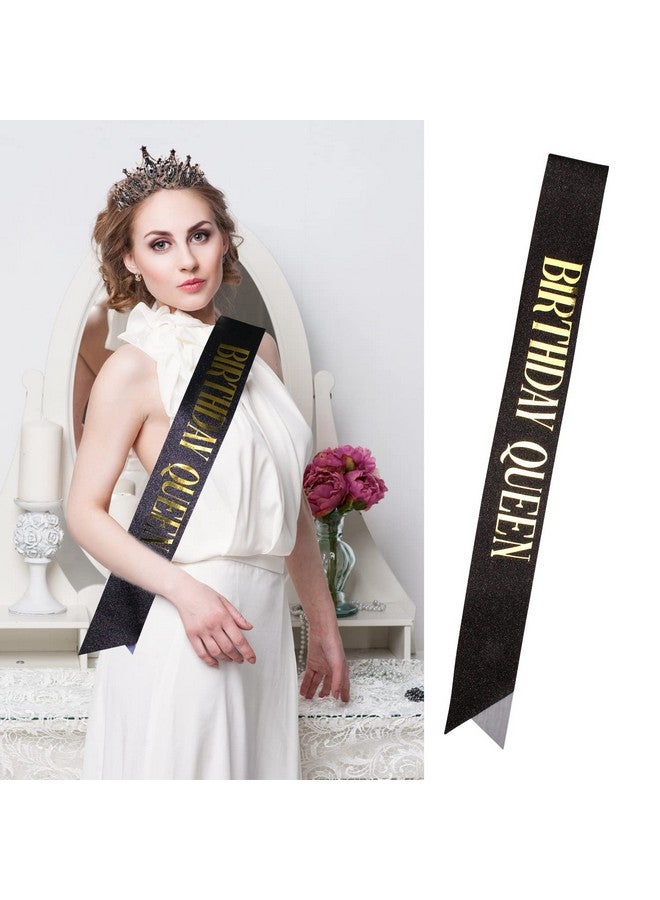 Velscrun Birthday Tiaras For Women Birthday Queen Crowns For Women Birthday Sash Birthday Girl Crown Happy Birthday Queen Crown And Tiara Crowns For Women Black Happy Birthday Decorations Accessories - Image 4