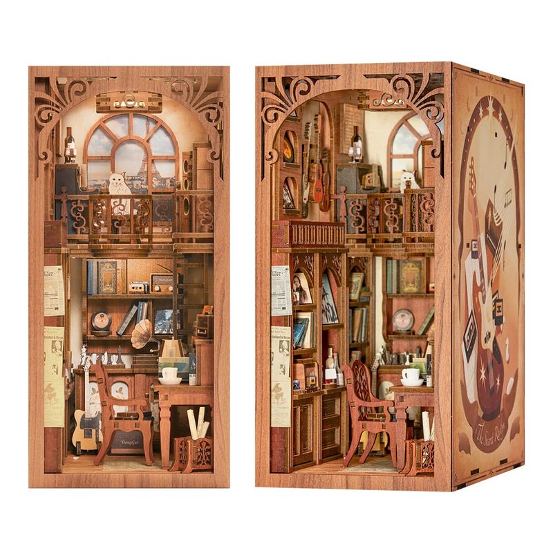 CUTEBEE Book Nook Kit - DIY Miniature House Kit for Adults and Teens, Dollhouse Booknook Tiny House Model Build Bookshelf Decor, Gifts for Family, Friends - Image 1