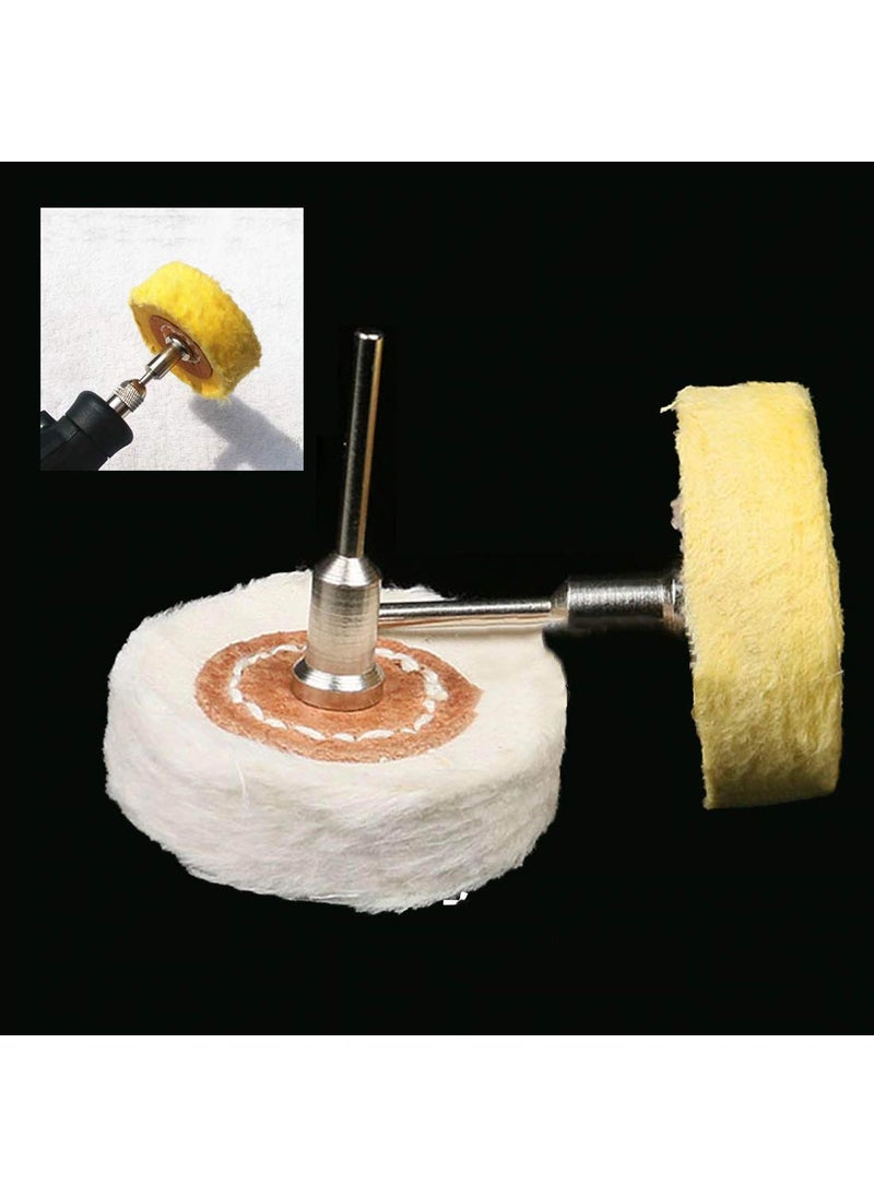 DIY Crafts DIY Crafts Pack of 4 Piecs Set OffWhite Yellow Rotary Tool Accessories Abrasive Tools T Style Polish Buffing Wheel Grinding Head Cloth DIY Wheel Grinder BrPack of 4 Piecs Set OffWhite Yellow  - Image 1
