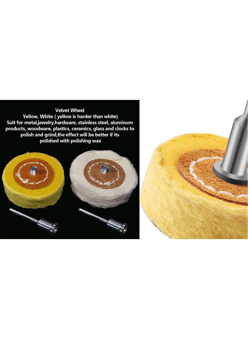 DIY Crafts DIY Crafts Pack of 4 Piecs Set OffWhite Yellow Rotary Tool Accessories Abrasive Tools T Style Polish Buffing Wheel Grinding Head Cloth DIY Wheel Grinder BrPack of 4 Piecs Set OffWhite Yellow  - Image 5