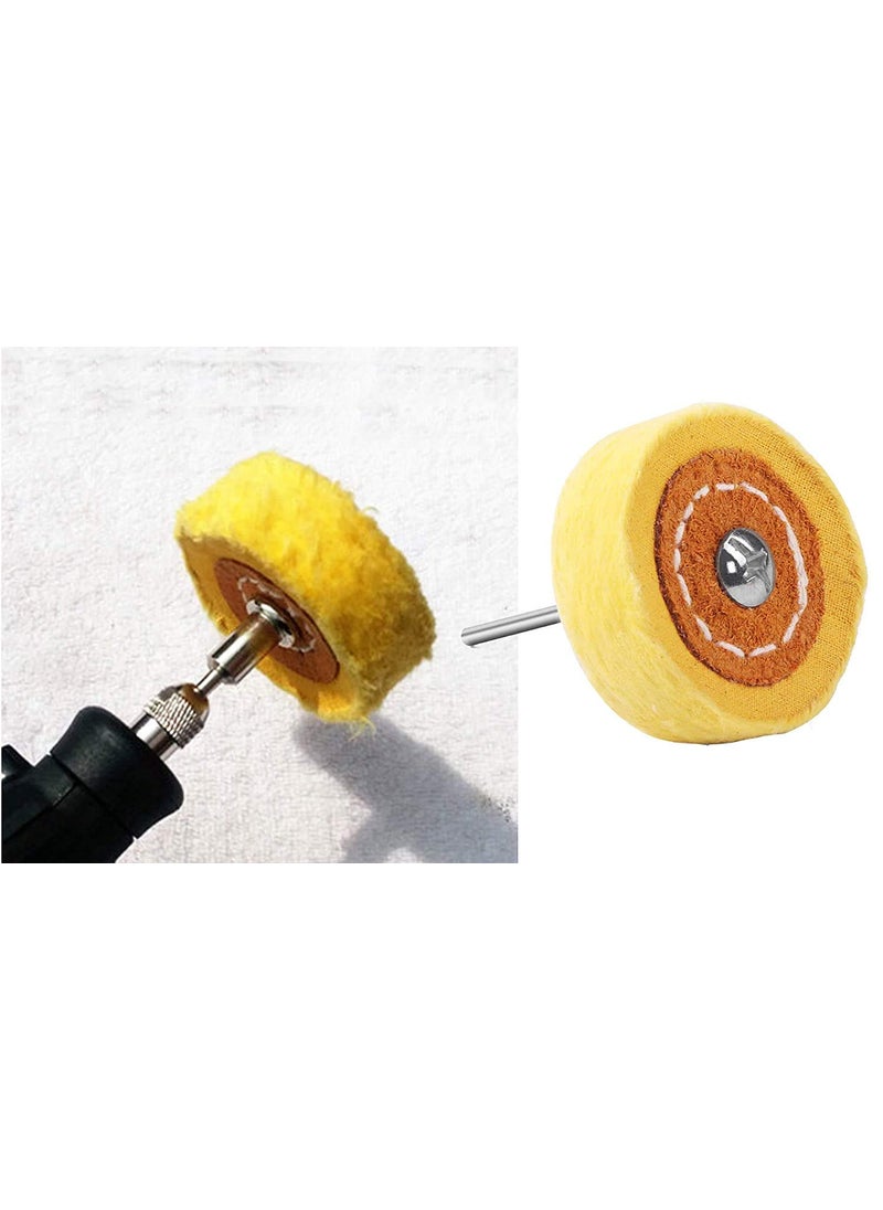 DIY Crafts DIY Crafts Pack of 4 Piecs Set OffWhite Yellow Rotary Tool Accessories Abrasive Tools T Style Polish Buffing Wheel Grinding Head Cloth DIY Wheel Grinder BrPack of 4 Piecs Set OffWhite Yellow  - Image 2