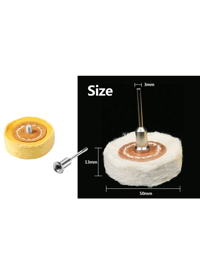 DIY Crafts DIY Crafts Pack of 4 Piecs Set OffWhite Yellow Rotary Tool Accessories Abrasive Tools T Style Polish Buffing Wheel Grinding Head Cloth DIY Wheel Grinder BrPack of 4 Piecs Set OffWhite Yellow  - Image 3