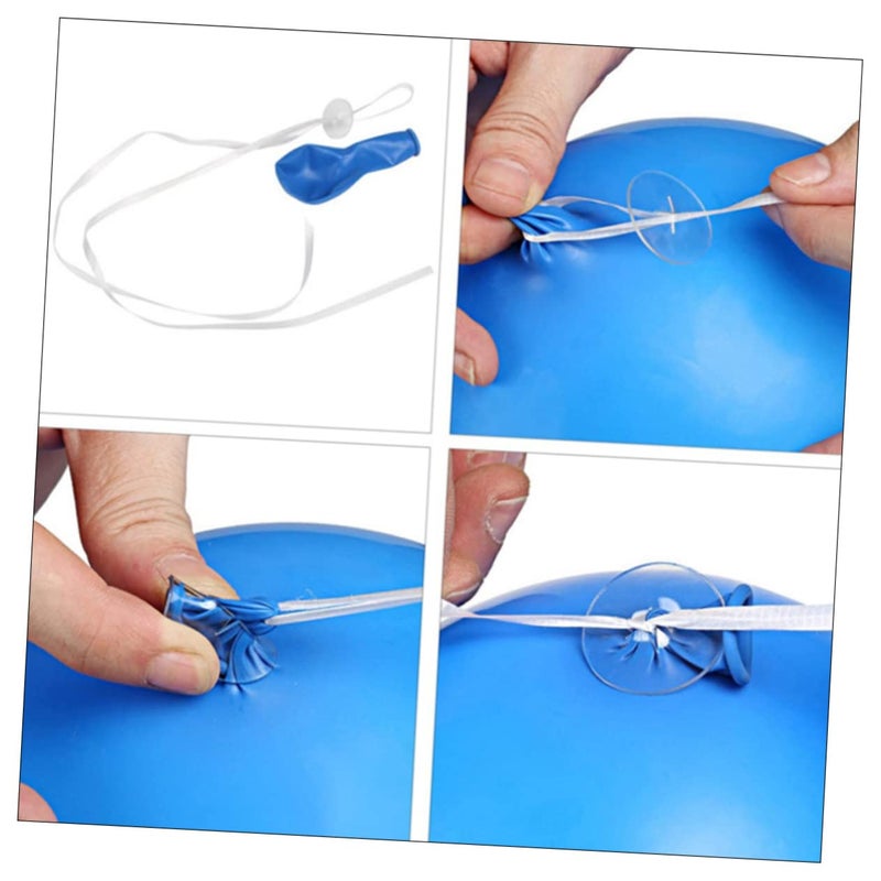 White Plastic Balloon Tying Clips 100pcs for Birthday Wedding Party Decoration - Image 5