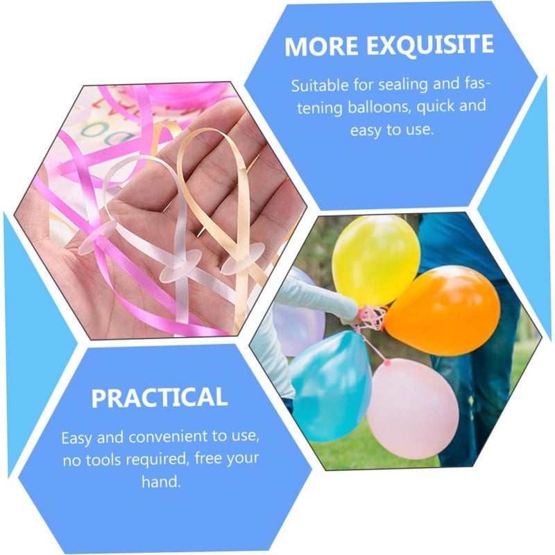 White Plastic Balloon Tying Clips 100pcs for Birthday Wedding Party Decoration - Image 4