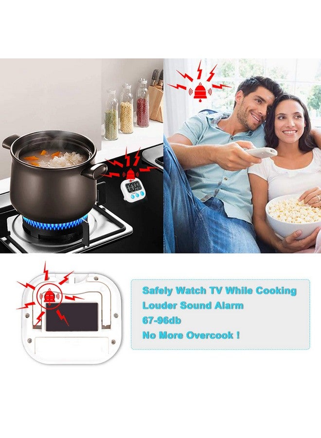 Uigos 2 Pack Digital Kitchen Timer II 2.0, Big Digits, Loud Alarm, Magnetic Backing, Stand, for Cooking Baking Sports Games Office (White) (2 Pack) - Image 2